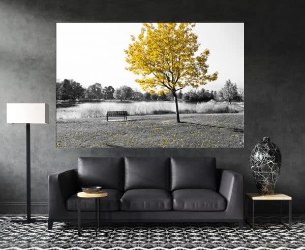 תמונת קנבס - העץ הצהוב לסלון לעיצוב הבית, לחדרי שינה או למטבח