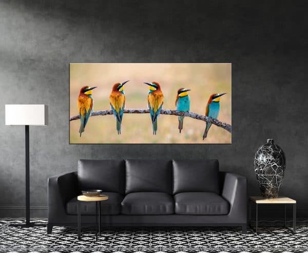 תמונת קנבס מפגש הציפורים לסלון לעיצוב הבית