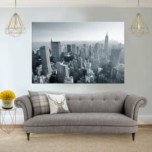 תמונת קנבס ניו יורק שחור לבן אווירי לסלון לעיצוב הבית