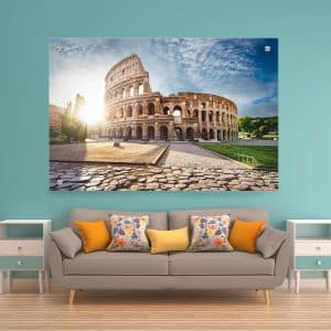 תמונת זכוכית הקולוסיאום ברומא לסלון לעיצוב הבית