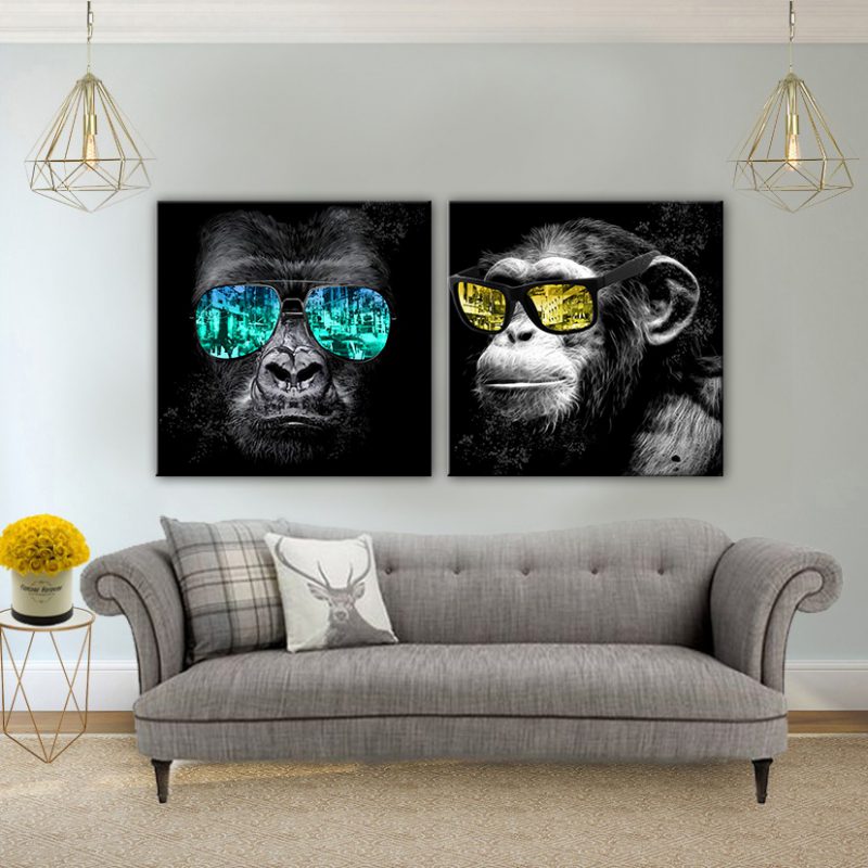 תמונת קנבס משקפי קופים לסלון לעיצוב הבית